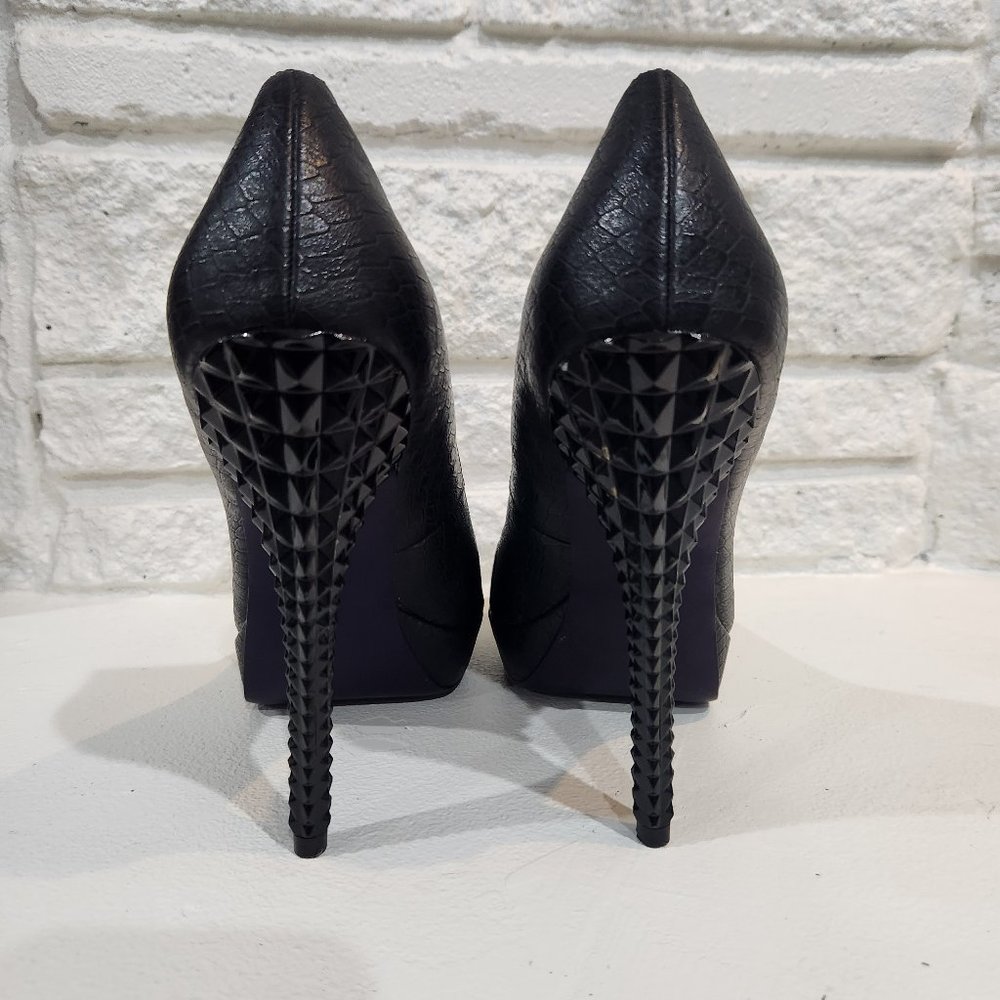 Black platform spiky heels